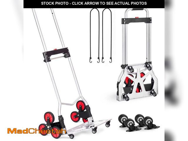 Lot 74-12465436 - SVOPES 260 lbs. Stair Climbing Cart, Heavy-Duty Folding Dolly with Telescoping Handle, 10 Wheels and...