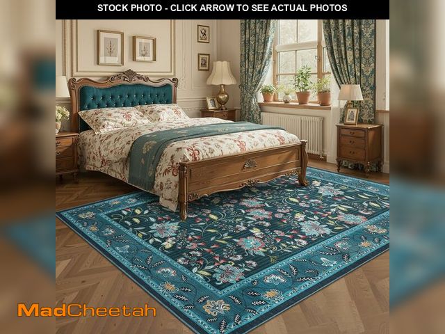 Lot 74-13563945 - GarveeHome Large Area Rugs 9x12 for Living Room, Teal Blue Washable Rug Soft Non Slip Backing Countr...