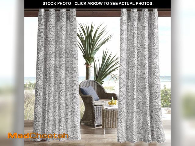 Lot 74-2148240 - (Single Curtain Panel) Charlton Home Willette Semi-Sheer Outdoor Grommet  Size per Panel: 54" W x 95...