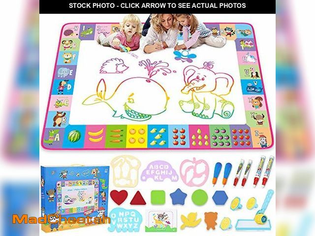 Lot 74-12333445 - Water Doodle Mat - Kids Painting Writing Doodle Toy Board - Color Doodle Drawing Mat Bring Magic Pen...