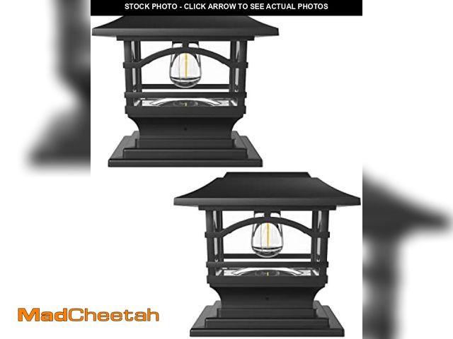 Lot 74-12325334 - Davinci Lighting Edison Solar Outdoor Post Cap Lights - 4x4 5x5 6x6 - Bright LED Light for Fence Dec...