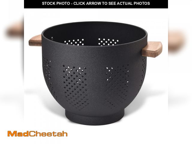 Lot 74-12439377 - Metal Colander with Wood Handle and Stable Base, Powder Coated Steel Kitchen Strainer Basket for Dra...