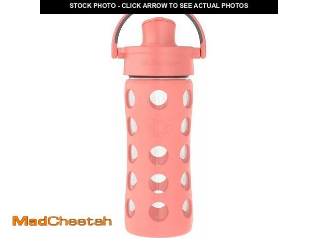 Lot 74-13627087 - Lifefactory 12-Ounce Glass Water Bottle with Active Flip Cap and Protective Silicone Sleeve, Cantalo...