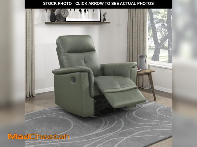 Lot 74-12483159 - Lexicon Swivel Glider Recliner Chair, Comfy Nursery Glider, Top Grain Leather Match Recliner, Manual...