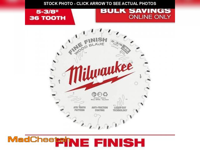 Lot 74-12532195 - Milwaukee 5-3/8 in. x 36-Tooth Carbide Fine Finish Circular Saw Blade - UNUSED