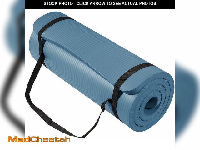 Lot 74-12829378 - Yoga Mat 1-Inch Extra Thick High-Density Exercise Mat with Non-Slip Surface &amp; Carry Strap for Me...