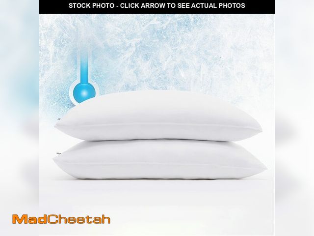 Lot 74-13548218 - Serta Power Chill Cooling Pillow Protectors, Stain Resistant and Zippered Pillow Protector, Protects...