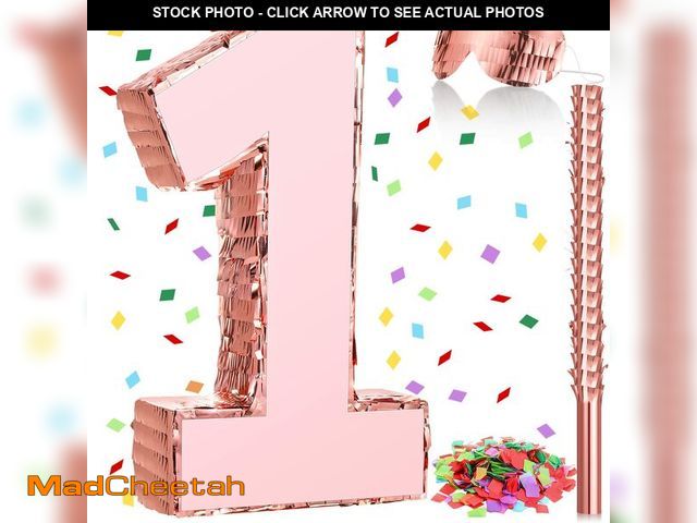 Lot 74-12712946 - Honoson Number Rose Gold PiÃÂ±ata with Stick Blindfold Confetti, Princess PiÃÂ±ata for Birthday Pa...
