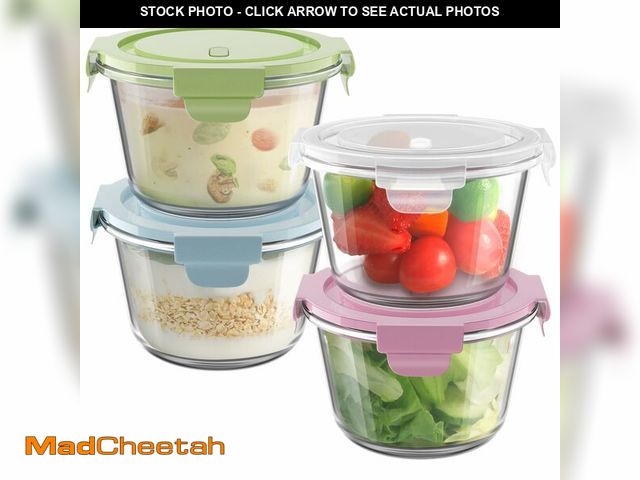 Lot 74-14376822 - 16oz Glass Meal Prep Containers, Airtight 2 Cup Glass Storage Containers with Lids, Heat-Resistant B...