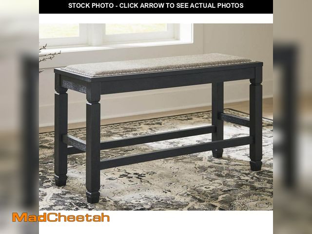 Lot 74-13052989 - Signature DESIGN BY ASHLEY Tyler Creek Casual Black/Beige Polyester 42 in. 4-Legs Dining Table Bench...