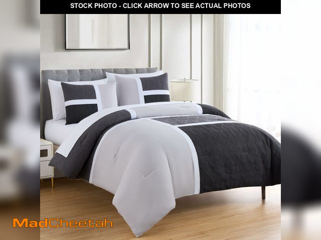 Lot 74-13772536 - Chezmoi Collection Bernard 7-Piece King Bed in a Bag Comforter Set with Sheets - Lightweight Comfort...