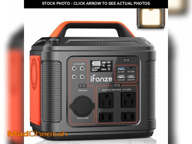 Lot 74-10207781 - Portable Power Station 300W, iFanze 296Wh 80000mAh Outdoor Solar Generator for Outdoor Camping, Home...