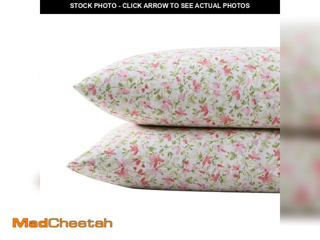 Lot 74-14269369 - Laura Ashley - Standard Pillowcase Set, Breathable Percale Cotton Bedding, Crisp &amp; Cool Home Dec...