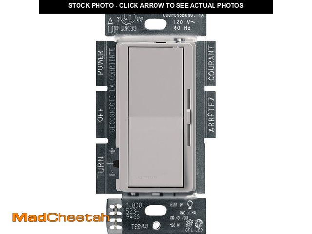 Lot 74-12557565 - Lutron Diva LED+ Dimmer Switch for Dimmable LED and Incandescent Bulbs, 150-Watt/Single-Pole or 3-Wa...