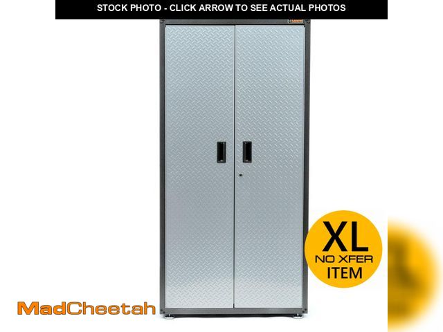 Lot 74-12934573 - Gladiator Ready-to-Assemble Steel Freestanding Garage Cabinet in Silver Tread (36 in. W x 72 in. H x...