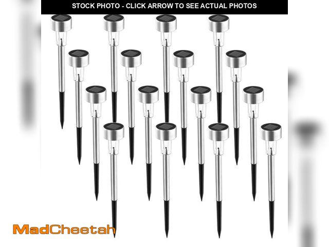 Lot 74-14153103 - SOLPEX 16 Pack Solar Outdoor Lights Pathway, Stainless Steel Solar Lights Outdoor Waterproof,LED Lan...