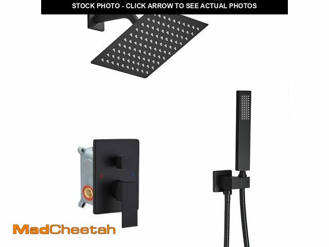 Lot 74-12712707 - Heable Matte Black Shower System with High Pressure 8'' Rainfall Shower Head, Handheld Shower head, ...