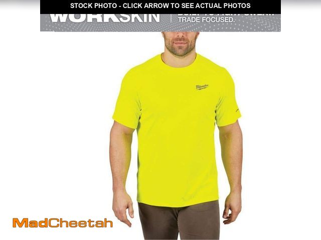 Lot 74-14411044 - Milwaukee Men's Extra Large Hi-Vis GEN II WORKSKIN Light Weight Performance Short-Sleeve T-Shirt - U...