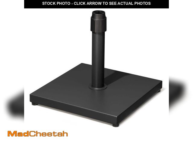 Lot 74-12780845 - Pellebant 43 lbs. Square Metal Concrete Outdoor Patio Umbrella Base Holder in Black for Patio Market...