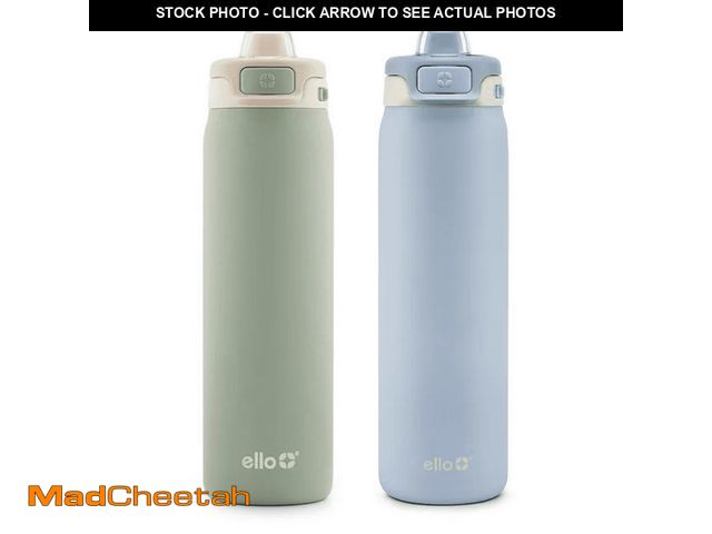 Lot 74-12885673 - Ello Pop &amp; Fill 22oz. 2-Pack Stainless Steel Water Bottle with Leak Proof Locking Lid, Pistachio...