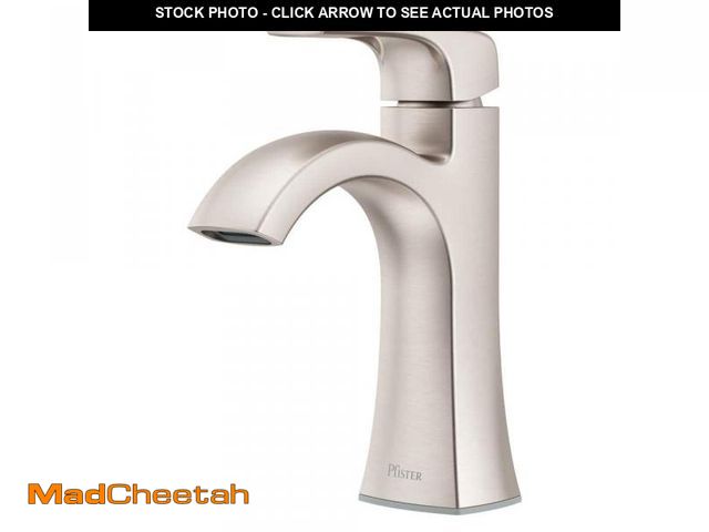 Lot 74-12410593 - Pfister Bruxie Single-Handle Single-Hole Bathroom Faucet with Deckplate and Drain Kit Included in Sp...