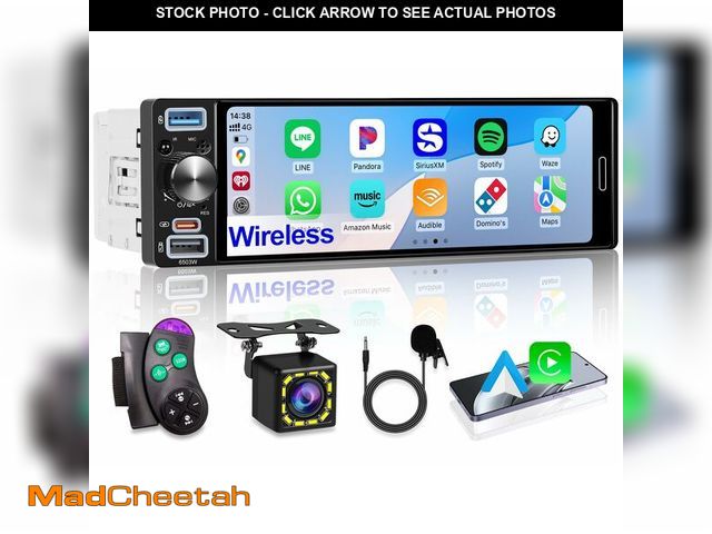 Lot 74-14205646 - 6.5" Single Din Car Stereo, Wireless Apple CarPlay Android Auto, Car Bluetooth 5.2, Car Radio with H...