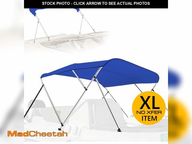 Lot 74-14613134 - SereneLife 3 Bow Bimini Top Boat Cover Ã¢â¬â6'L x 85-90"W x 46"H, Durable 1" Aluminum Frame, Wate...