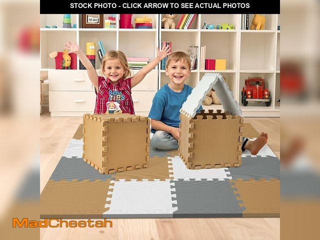 Lot 74-13563612 - 16 Tiles Baby Play Mat for Floor, EVA Foam Baby Floor Play Mat with 0.6 Inch Thick Interlocking Foam...