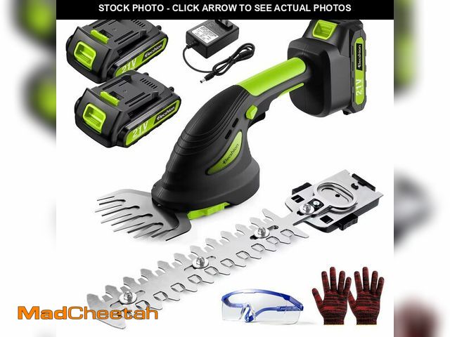 Lot 74-12699614 - Cordless Hedge Trimmer - 2 Pack 21V Battery with Charger Powered Electric Trimmers, 2 in 1 Handheld ...