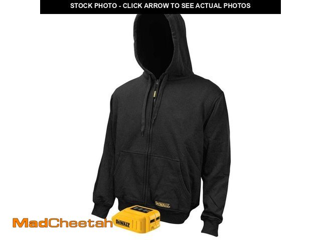 Lot 74-13649646 - DEWALT Men's Large 20V XR Lithium Ion Black bare Hoodie with 1 USB Power Adapter - UNUSED