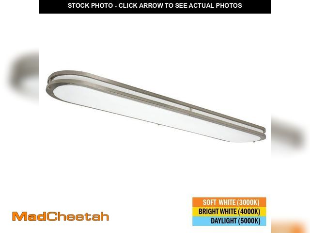 Lot 74-12775143 - Commercial Electric Orbit 46 in. x 10 in. Brushed Nickel Linear LED Flush Mount Ceiling Light 4160 L...