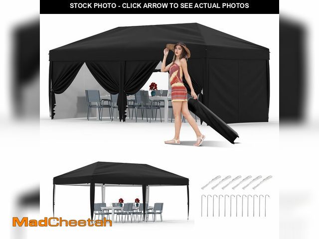 Lot 74-12693745 - 10x20 Pop Up Canopy, PeakPursuit Party Tent Outdoor Canopy with 6 Removable Sidewalls,Easy Set-up Co...