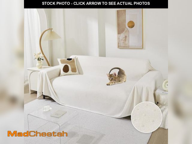 Lot 74-12439299 - MEETSKY Sectional Couch Cover for 3 Cushion Sofa Washable, Cat Scratch Proof Sofa Covers, Furniture ...