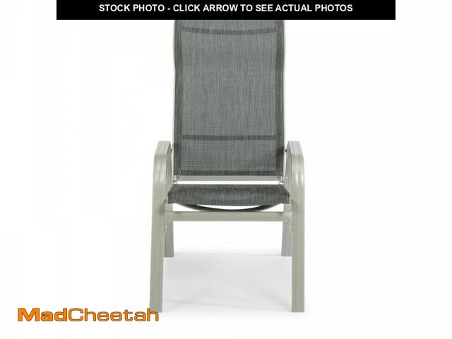Lot 74-12140599 - HOMESTYLES Captiva Charcoal Gray Stationary Cast Aluminum Outdoor Dining Arm Chair (Set of 2) - UNUS...