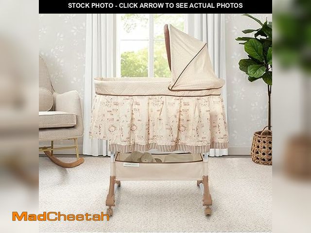 Lot 74-13793912 - Delta Children Portable Rocking Bassinet for Newborns Bedside Sleeper Crib with Gentle Vibrations, N...