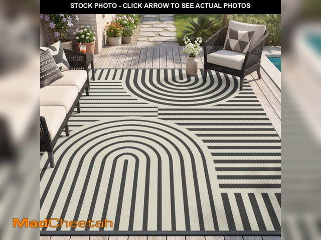Lot 74-14437823 - VUNATE Outdoor Rug Carpet 8'x10' Waterproof Reversible Patio Rug Portable Boho Indoor Outdoor Rug Pl...