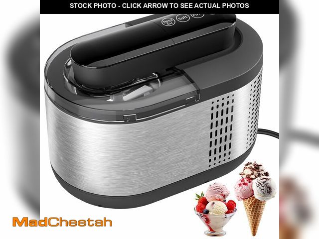 Lot 74-12701923 - Ice Cream Maker Machine Automatic: TINANA Icecream Machine with LCD Display - Electric Gelato Maker ...