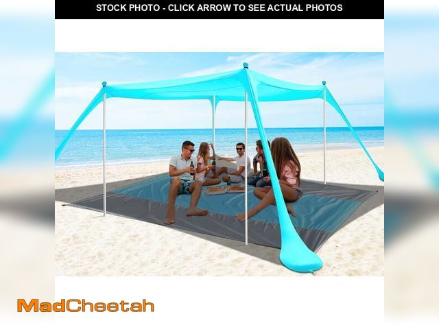Lot 74-13768054 - Beach Tent Canopy 10'x10' Beach Tents Sun Shelter 6-8 Person Beach Canopy Tent Sun Shade Easy Setup ...