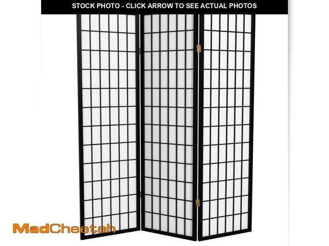 Lot 74-14280250 - Red Lantern 5 ft. Black 3-Panel Room Divider - UNUSED