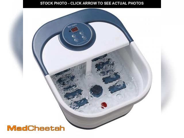 Lot 74-12128372 - Tenswa Collapsible Foot Spa Bath Massager with Heat, Bubbles, Pedicure Foot Spa with 8 Rollers, Tub ...