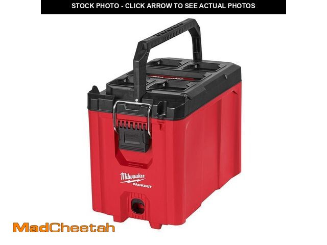 Lot 74-12920513 - Milwaukee PACKOUT 10 in. Compact Portable Tool Box with Adjustable Dividers and Interior Storage Tra...