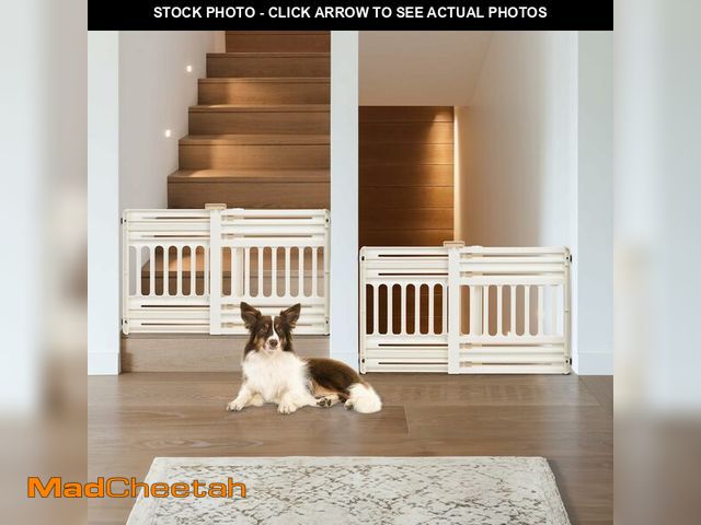Lot 74-14305662 - IRIS USA 24"-39" Dog Gate, Adjustable Indoor Pet Barrier, Pet Gate for Puppy, Small Dog, Cat, Easy T...