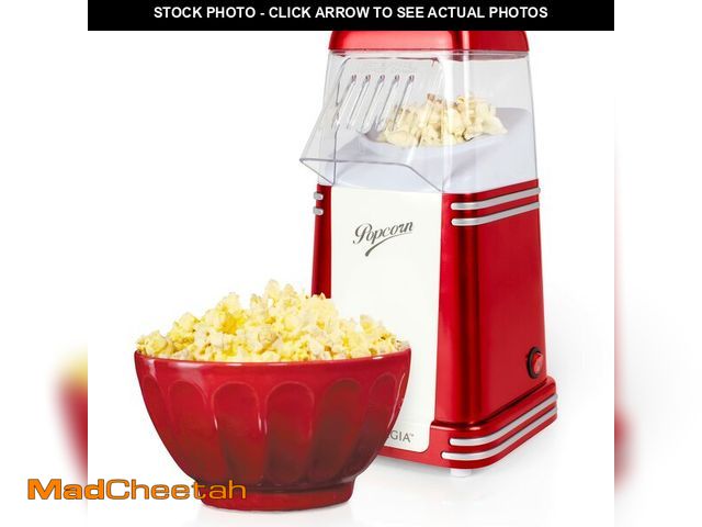 Lot 74-12457162 - Nostalgia Hot-Air Electric Popcorn Maker, 8 Cups, Healthy Oil Free Popcorn with Measuring Scoop, Ret...