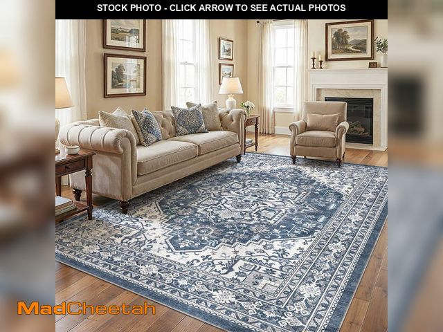 Lot 74-14260923 - UERMEI 8x10 Washable Area Rugs for Living Room, Modern Vintage Printed Rug, Vacuum-Friendly, Non Sli...
