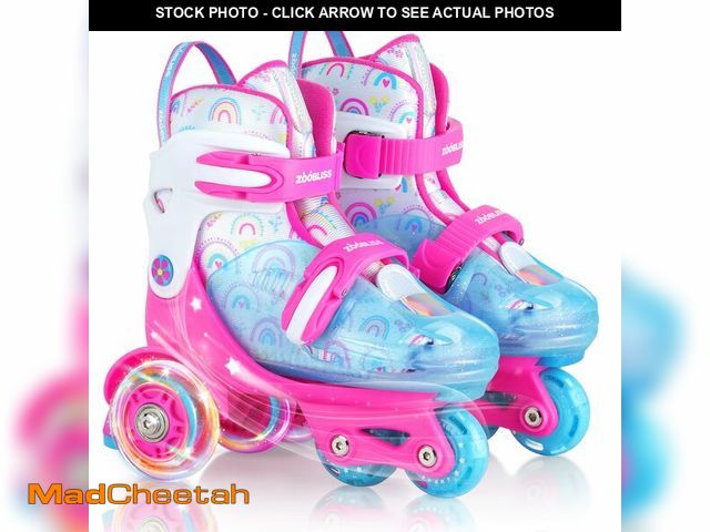 Lot 74-12702495 - Kids Roller Skates for Beginners - ZOOBLISS Toddler Roller Skates for Girls Ages 3-7 with Light-Up W...