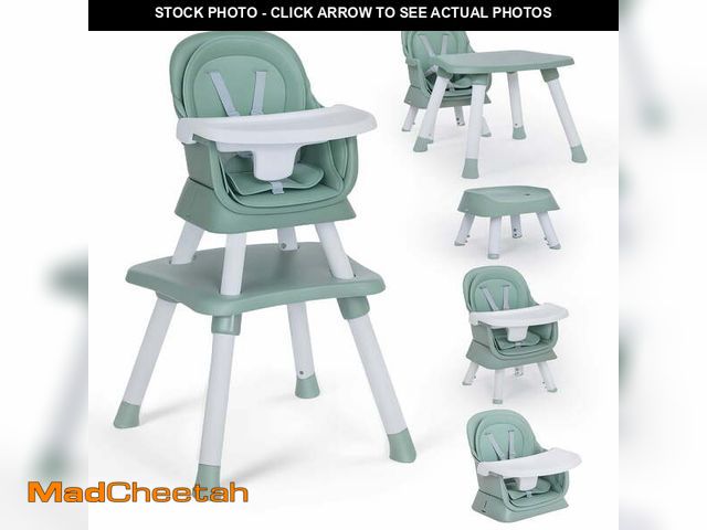 Lot 74-12780462 - AILEEKISS 8 in 1 Baby High Chair, Toddler Dining Booster Seat for Eating, Green - UNUSED
