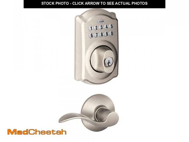 Lot 74-12442004 - Schlage FBE365 V CAM 619 Acc 16-091 10-115 134 S KD C 48-180 2 N SL Camelot Keypad Deadbolt with Acc...