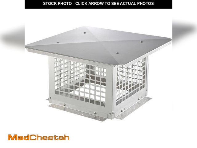 Lot 74-12746746 - (MISSING HARDWARE) SKYSHALO Chimney Cap, 12 x 12 in., 304 Stainless Steel Fireplace Chimney Cover, N...