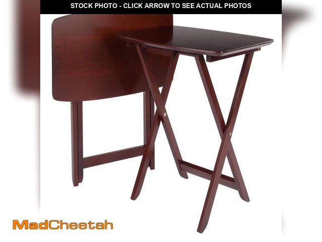 Lot 74-12659720 - WINSOME WOOD Darlene 21.6 in. Walnut 2-Piece Snack Table - UNUSED