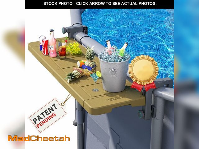 Lot 74-12606629 - POOLHACKER Poolside Bar, [Original] Swim Up Bar Exclusively for Above-Ground Round Pools. Patio Pool...